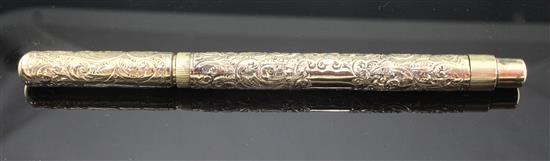 A De La Rue Onoto 9ct gold fountain pen 5.75in. cased.